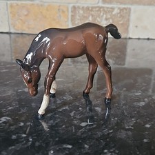 Beswick?  Grazing Foal Pony Brown Gloss Horse