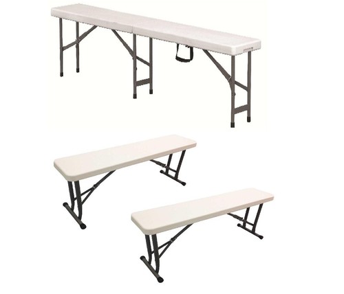 Folding plastic bench - plastic,