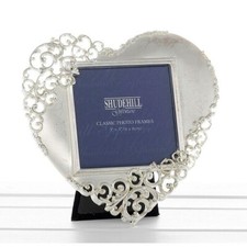 Silver Lace Heart Photo Frame