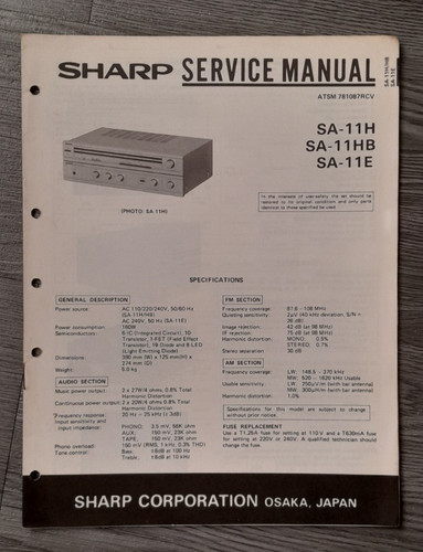 Sharp 11h e tuner - sharp, sa-11h,hb,e