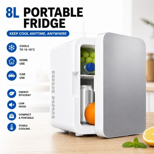 Mini fridge portable table - 8l,