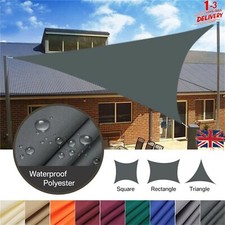 HEAVY DUTY SUN SHADE SAIL GARDEN PATIO AWNING CANOPY 98% UV BLOCK WATERPROOF M2