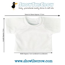 1x White Blank Teddy Bear Soft Toy T-Shirt for Sublimation & Transfer Printin...