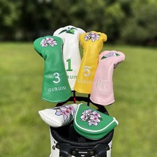 Master Flower Golf Wood Head Cover Headcover PU Driver Fairway Hybrid Club Cover