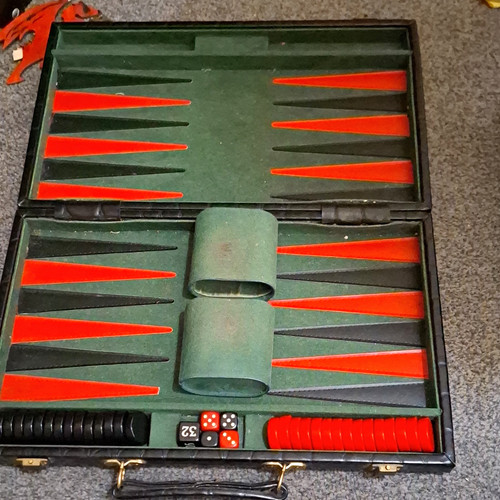 Backgammon travel set black - set,