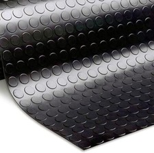 New Garage Floor Mat Plate PVC Vinyl Flooring Rolls Trailer Non-Slip (Black)