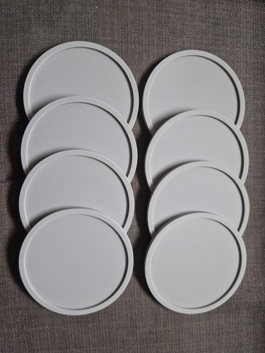 8pc set round grey silicone - round,