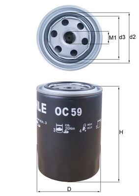 Mahle oil filter for - 59,