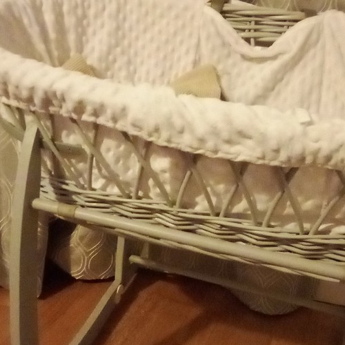 Wicker oval moses basket - wicker,