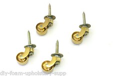 Solid Brass screw plate castors 1¼" 32mm Antique, modern, reproduction furniture