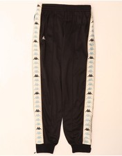 KAPPA Mens Graphic Tracksuit Trousers Joggers Large Black Colourblock BT08