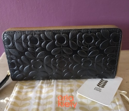 Orla kiely large black - black, leather
