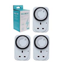 3 24 Hour Timer Plugs UK 3 Pin Daily Mechanical Timer 15 Minute Segments Plug
