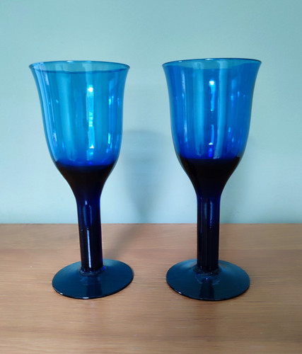 Vintage cobalt blue wine - vintage,