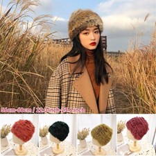 Women Real Rabbit Fur Hat Russian Cossack Cap Beanie Knit Elastic Ushanka Warm