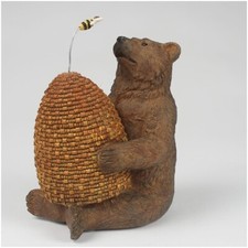 Resin Grizzly Bear Bee Beehive