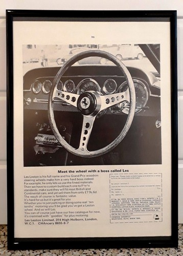 Framed original classic car - car, ad
