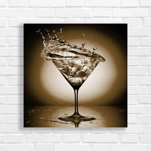Martini glass splash square - martini,