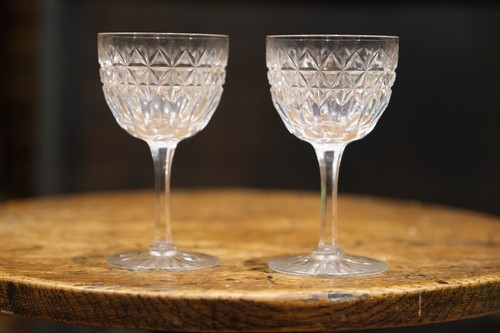Pair antique cut crystal - pair,