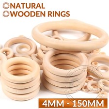 Natural Wooden Linking Rings Crafts Hoops - Choice of Sizes-Plain Organic DIY