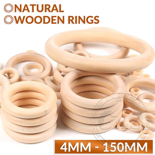 Natural wooden linking rings - natural,