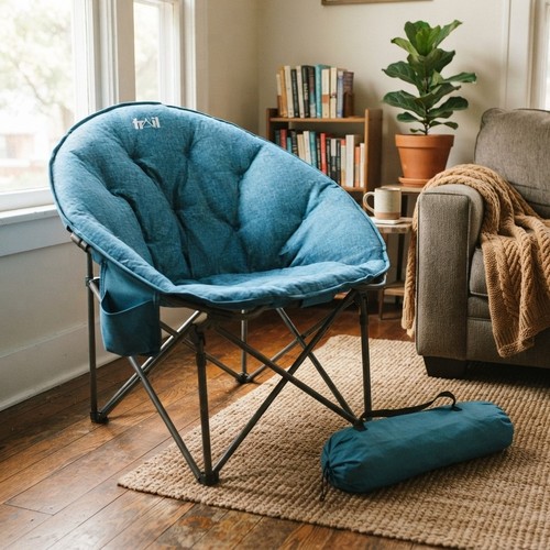 Teal foam padded moon - foam,