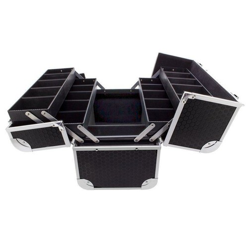 Hard aluminium black toolbox - aluminium,
