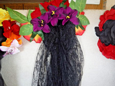 Floral crown headband black - floral,