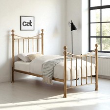 Hampstead Antique Brass Effect Metal Bed Frame - Single / Double / King Size