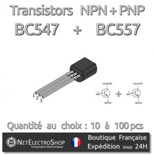Lot of NPN + PNP Transistors - BC547 + BC557 - TO-92 - Arduino, Rasperry Pi