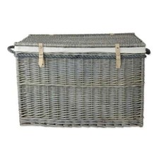 Large wicker storage chest - wicker,
