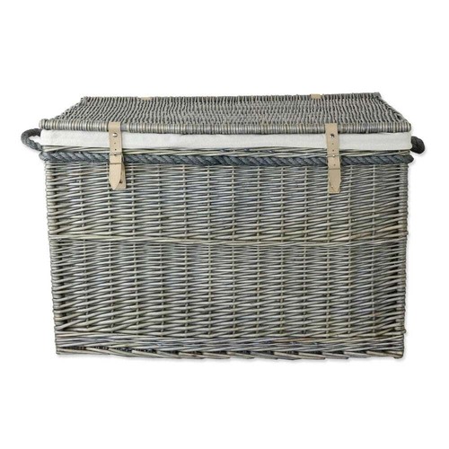 Large wicker storage chest - large,