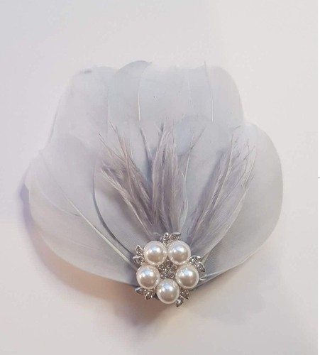 Feather hair clip - feather, ostrich
