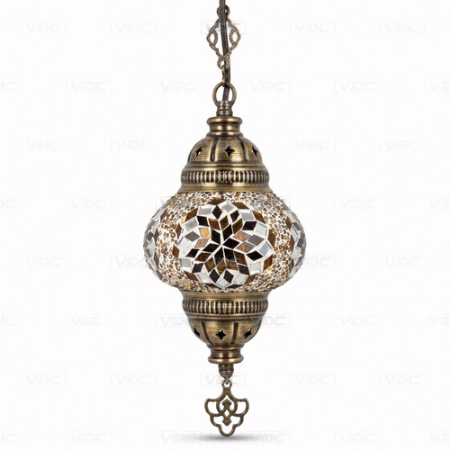 Amber turkish mosaic pendant - amber,