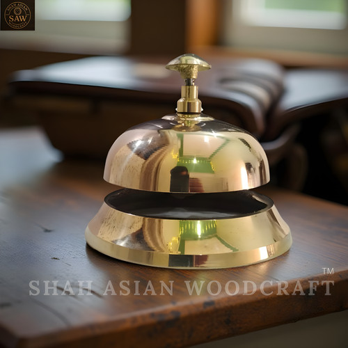 Antique solid brass desk bell - solid,