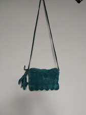 Topshop Real Suede Crossover Bag with Tassel  And Leather Scales