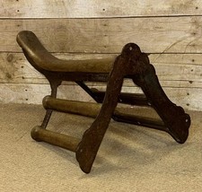Antique Cast Iron & Oak Wall Mounted Saddle Rack By Musgrave Belfast