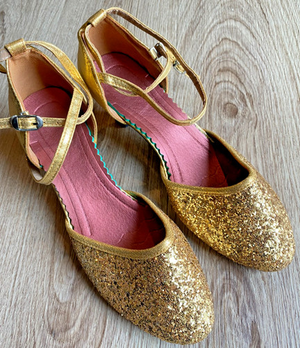 Gold latin size dance shoes - 8,