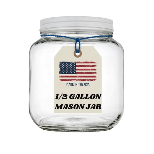 Half gallon glass large - large, mason