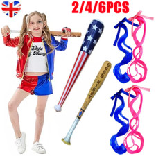 Inflate Baseball Bat Wigs for Harley Quinn Suicide Fancy Dress Halloween Cosplay