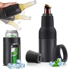 Beer Bottle and Can Cooler with Beer Opener Slim Can Cooler Beer Bottle Holder.