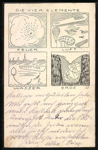 Zeppelins and balloons - ak,