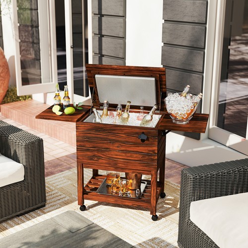 Quart wooden cooler cart - quart,