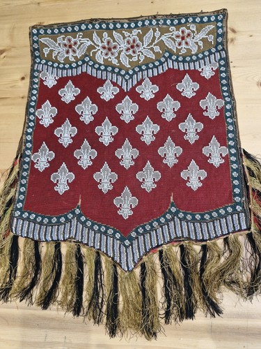 Antique banner beadwork - banner,