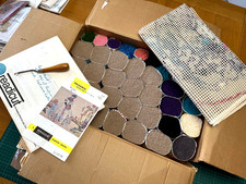 Vintage READICUT Wool Company Rug Makers Latch Hook Rug Kit PRUDENCE - 30" Dia