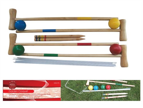 Garden croquet game wooden - game,