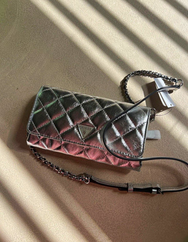 Guess silver metallic quilted - metallic,