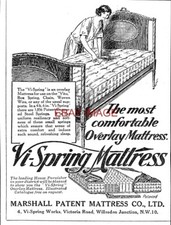 1924 Advert Marshall's VI-SPRING Patent Bed Mattresses #5 Small Print Ad 743/118