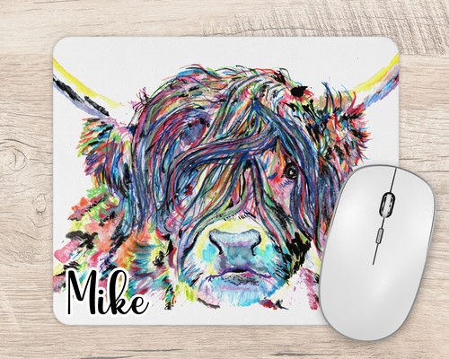 Highland cow mouse mat - cow,
