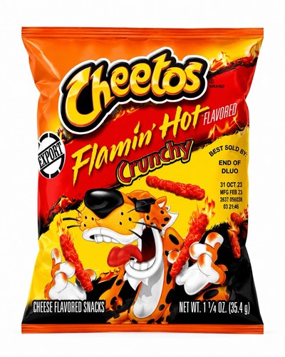 Cheetos flamin hot - hot, crunchy